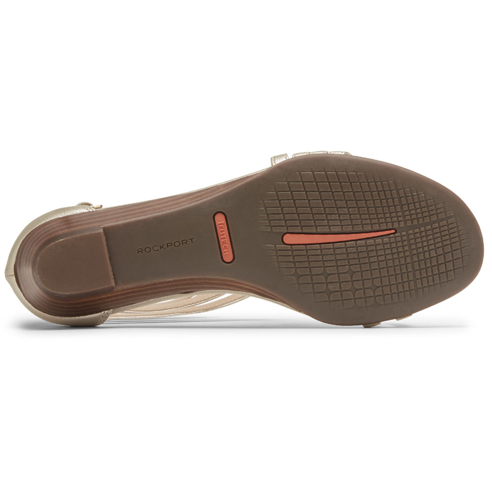 Sandalias Rockport Mujer Mexico - Total Motion Zandra Asymmetrical Dorados - HVJCG1563